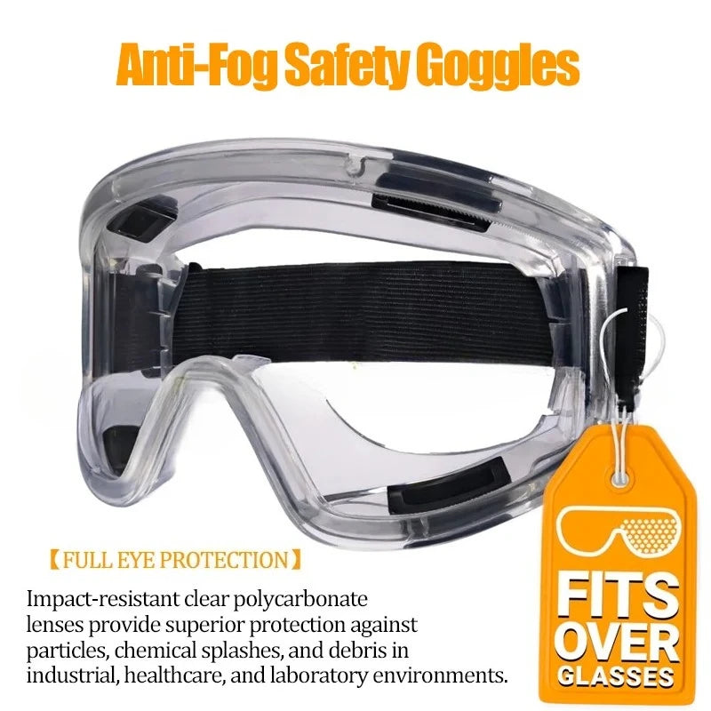 Anti-Fog Safety Goggles | Clear Polycarbonate Protective Eyewear