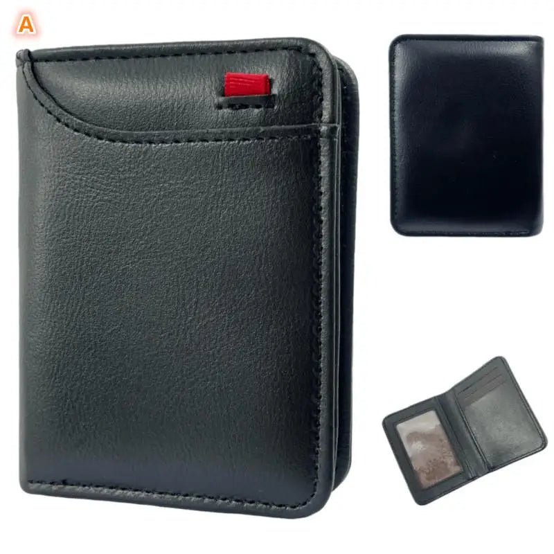Men's Slim Bifold PU Leather Wallet – Card & Cash Holder