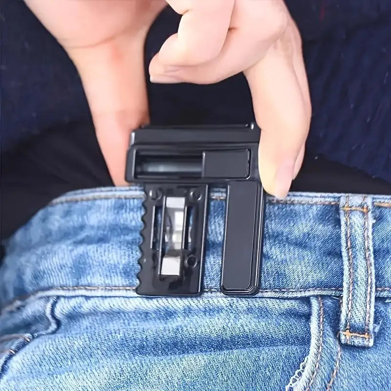 Foldable Multifunctional Belt Clip Buckle Adjustable Waist Belt Buckle for Pants Size Adjustment Mental Material Versatile Use Peaceful Pleasures Health and Wellness
