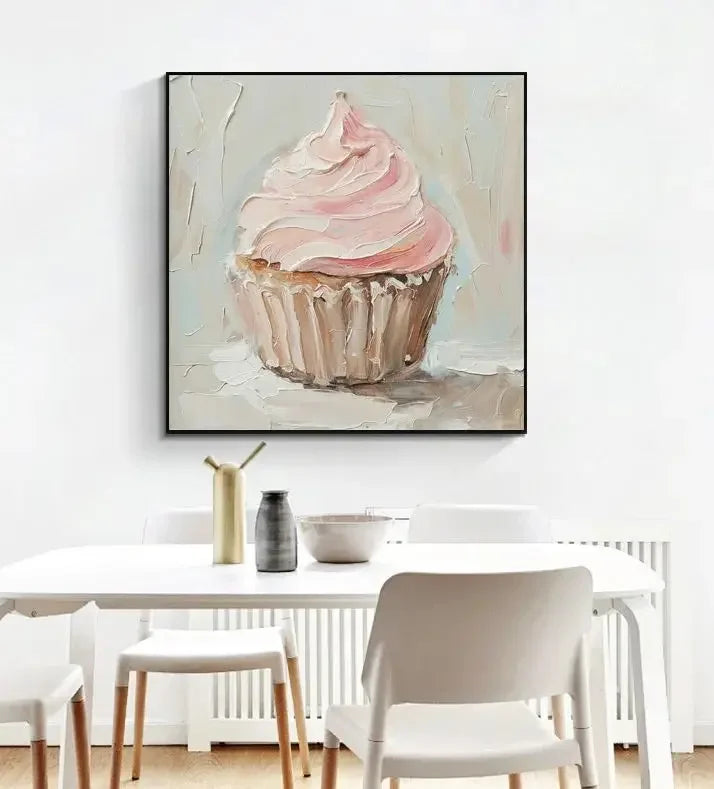 Retro Dessert Cupcake Cake Canvas Wall Art | Kitchen Bakery Decor