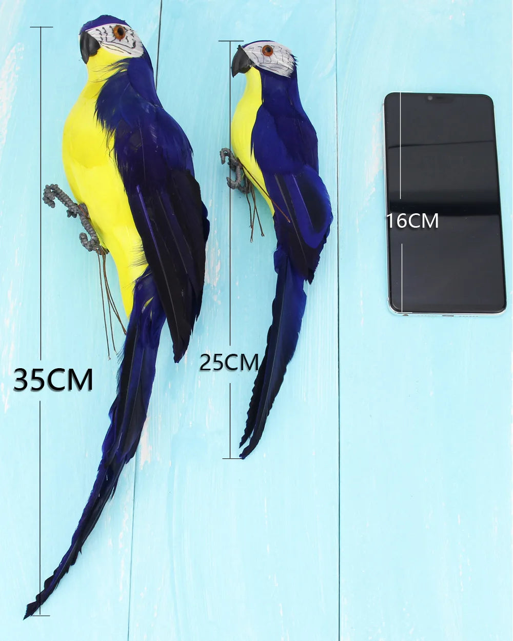 Simulation Parrot Foam Imitation Garden Ornament 25/35cm Artificial Fake Feathered Bird Shoulder Pirate Decoration Home Decor Peaceful Pleasures Health and Wellness Sapphire 35CM