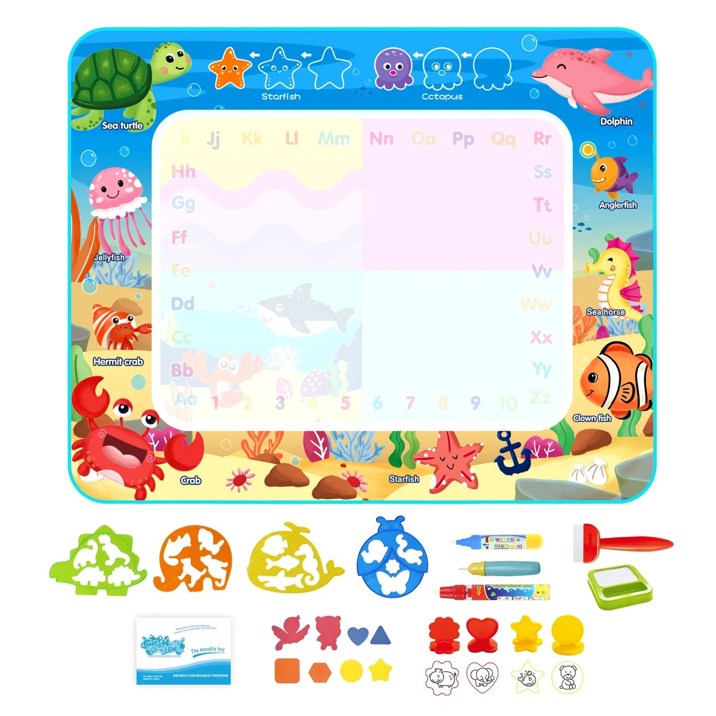 Coolplay Water Doodle Mat Coloring Drawing Reusable Magic Pens