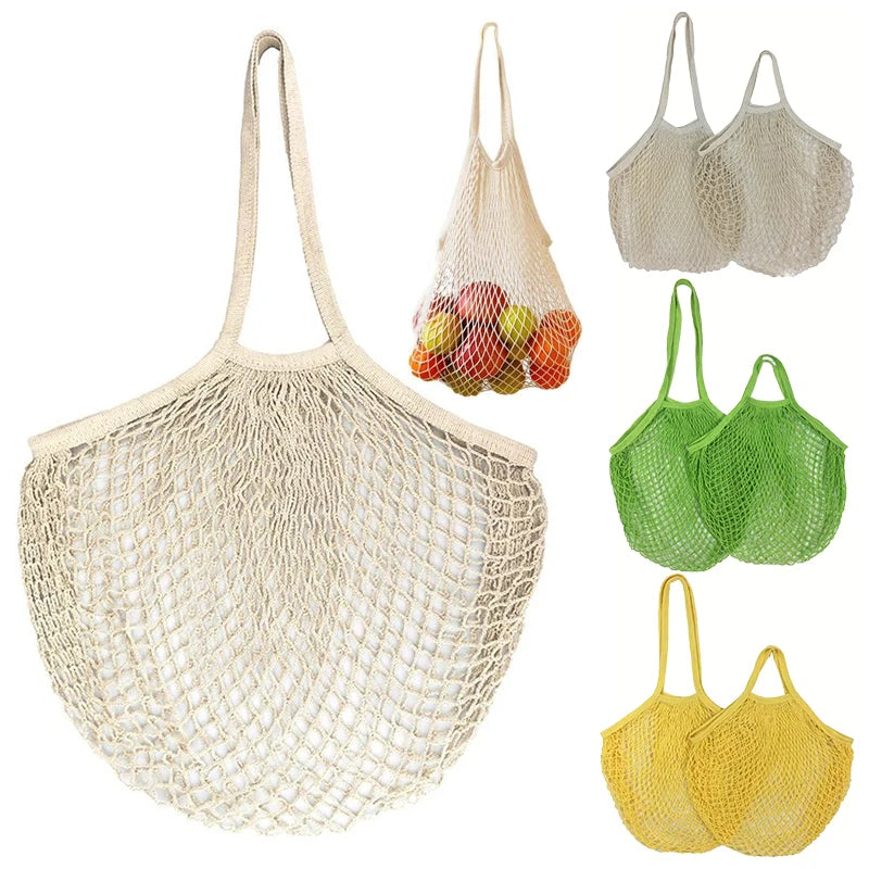 Reusable Cotton Mesh Grocery Bag – Produce & Fruit Storage