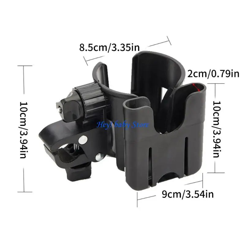 2-in-1 Stroller Cup Holder & Phone Mount | 360° Adjustable