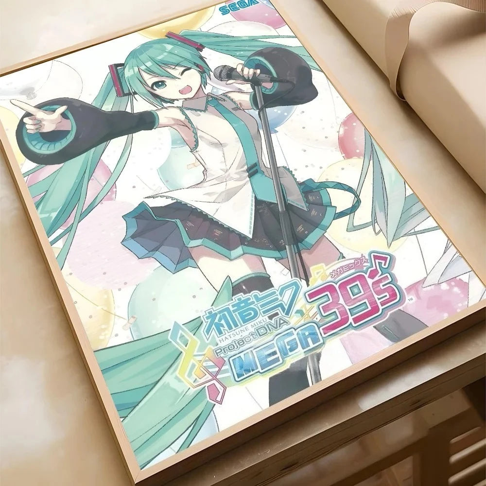 Virtual Idol H-Hatsunes MikU Poster Poster Paper Print Home Living Room Bedroom Entrance Bar Cafe Art Painting Decoration Peaceful Pleasures Health and Wellness 1-1PC 35x45cm