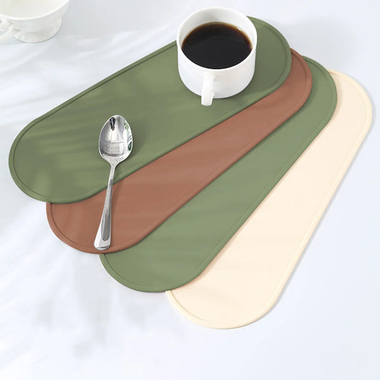 1Pc Oval Kitchen Utensils Silicone Non-slip Heat-resistant Pad Condiment Jar Holder Silicone Mat Condiment Jar Base Pad Peaceful Pleasures Health and Wellness