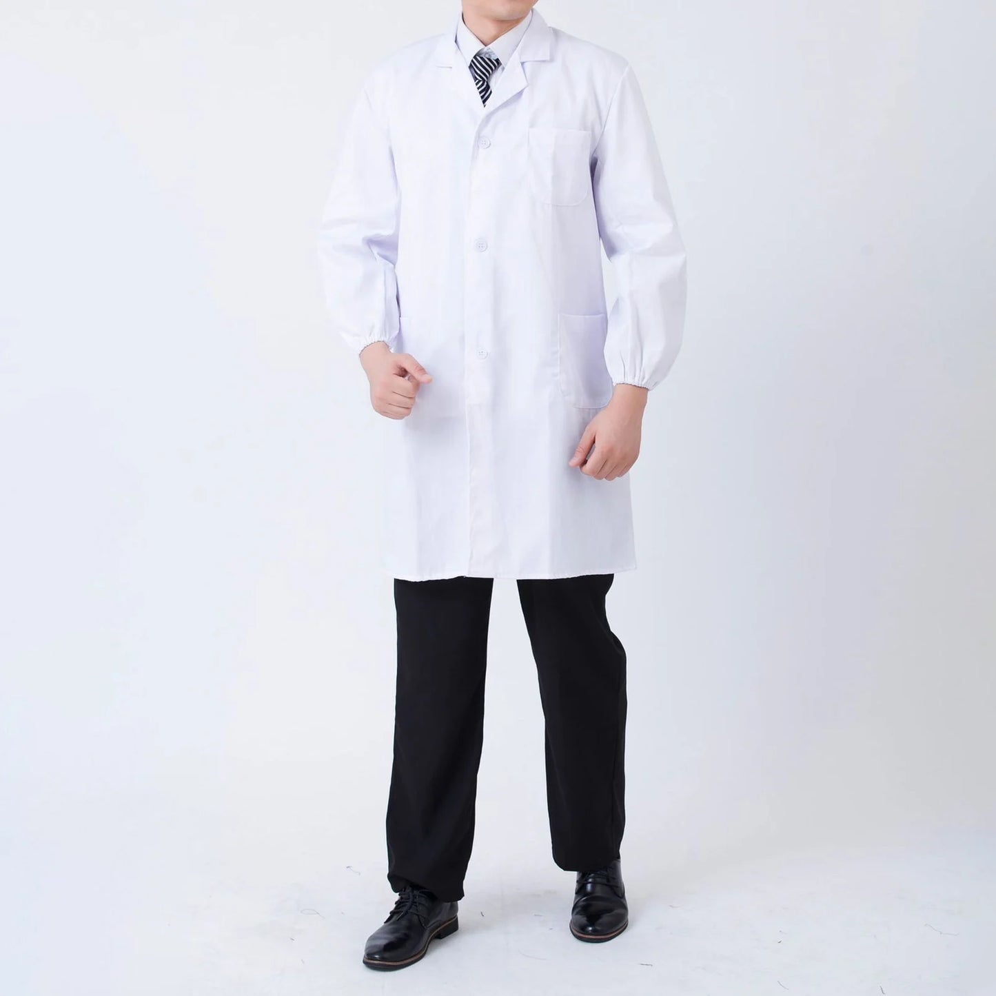 Medical Student White Lab Coat with Elastic Cuffs Skin-friendly Design for Hospital Scientist School Peaceful Pleasures Health and Wellness