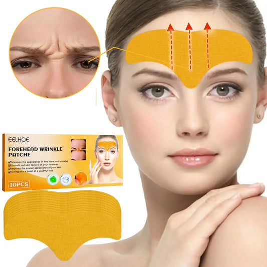 10pcs/box Forehead Wrinkle Patch Lightening Forehead Wrinkle Gel Patch Hydrolyzed Collagen Firming Mask Facial Skincare Stickers Peaceful Pleasures Health and Wellness