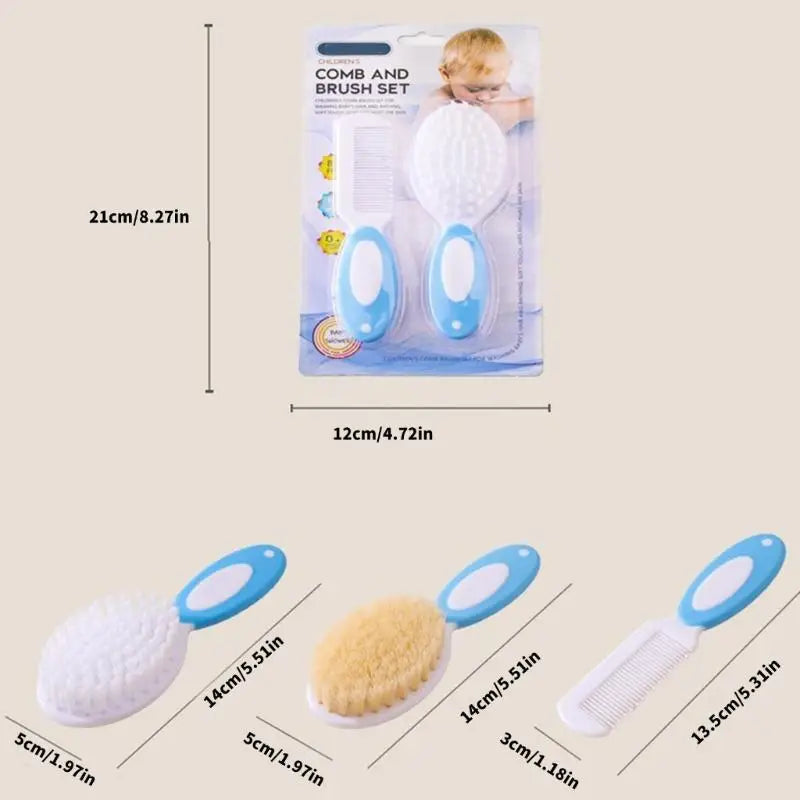 Baby Bath Brush & Comb Set – Soft Bristles for Infant Scalp