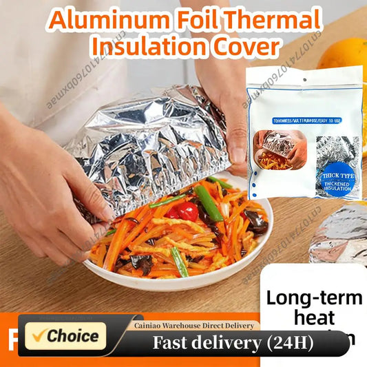Reusable Aluminum Foil Food Covers Tin Foil Food Insulation Cover Food Warmers for Home Dining Parties Outdoor Picnics Peaceful Pleasures Health and Wellness