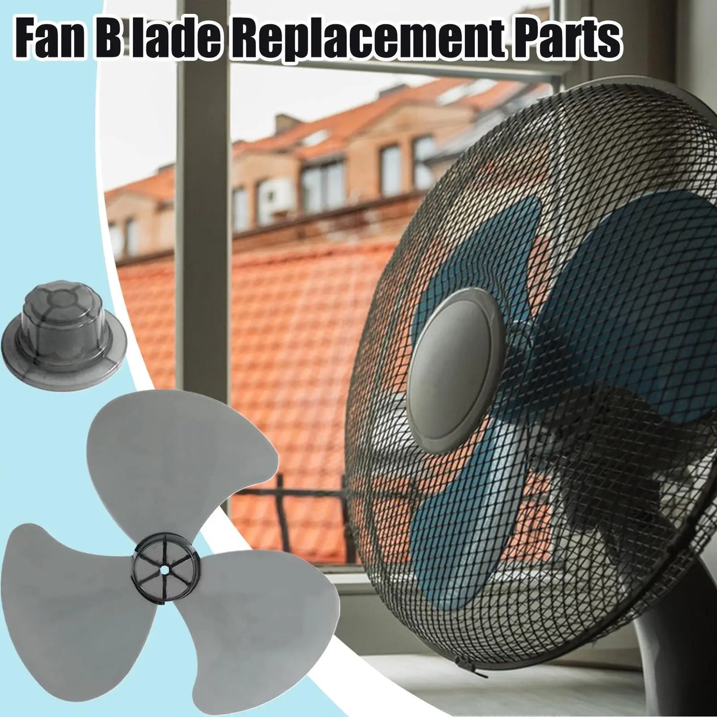 3-Blade Fan Propeller Replacement, Powerful Cooling Floor Standing Fan Blades for Pedestal Fan, Home Outdoor RV Room Use Peaceful Pleasures Health and Wellness