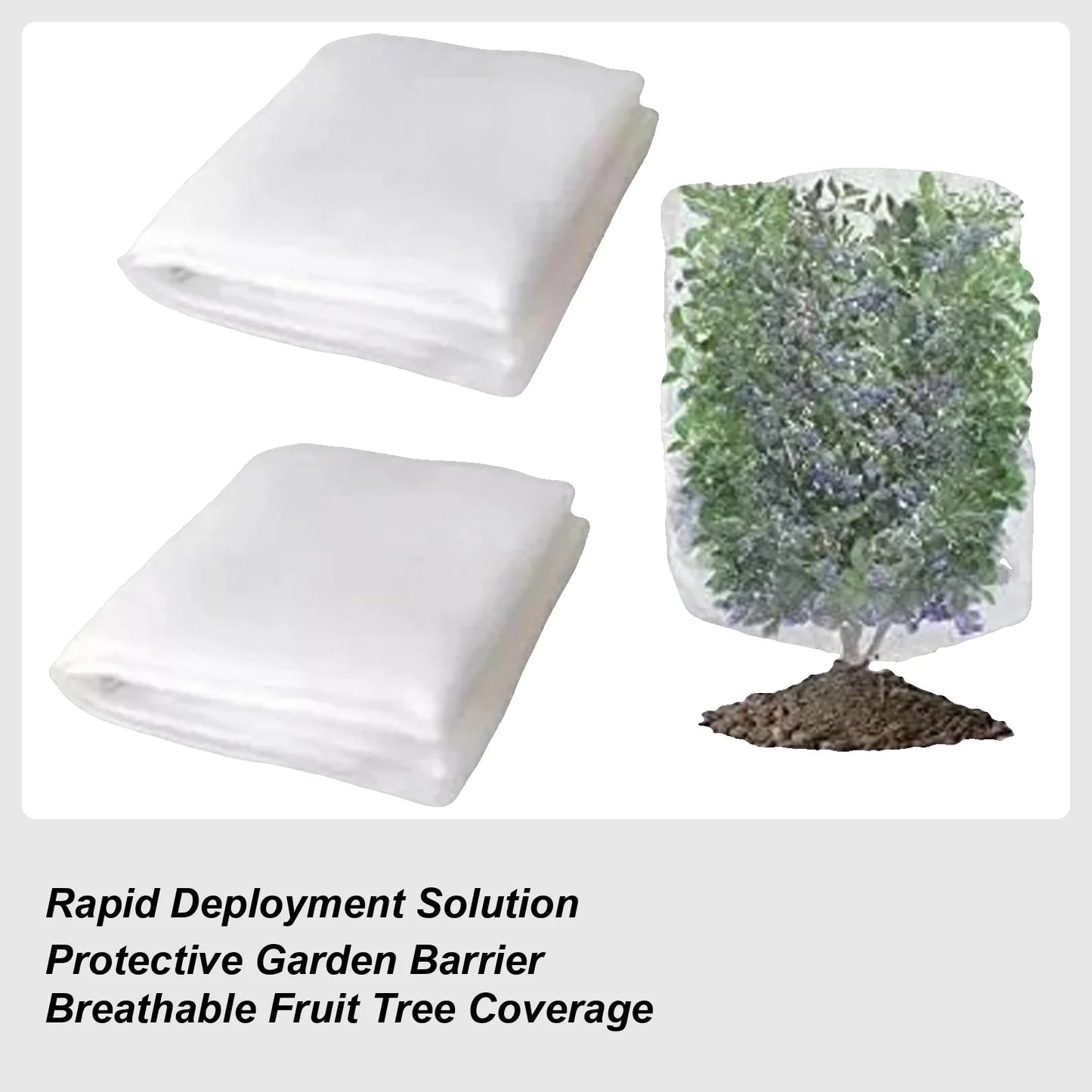 Garden Netting 2-Pack Plant Mesh Cover with Drawstring & Zipper