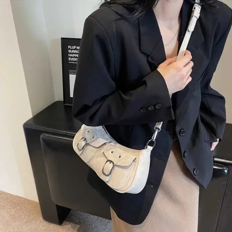 Autumn Winter New Vintage Armpit Bag for Women Stylish Trendy High Grade Texture Crescent Shoulder Bag Fashion Daily Commute Bag Peaceful Pleasures Health and Wellness