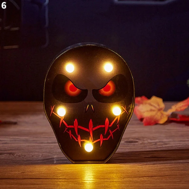 Halloween Pumpkin Ghost Bat Spider LED Night Light Horror Bar Home