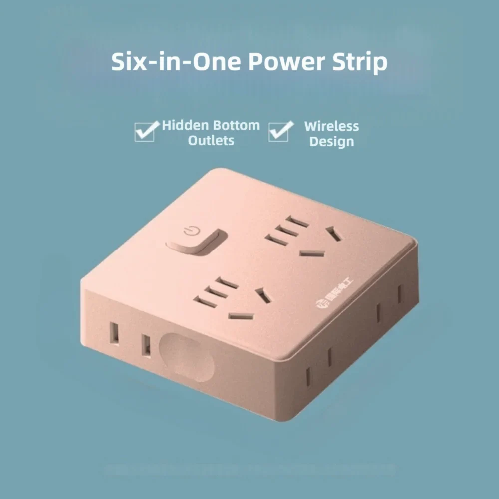 Ultra-Thin Power Strip Flat Plug USB-C Multi-Outlet Expander