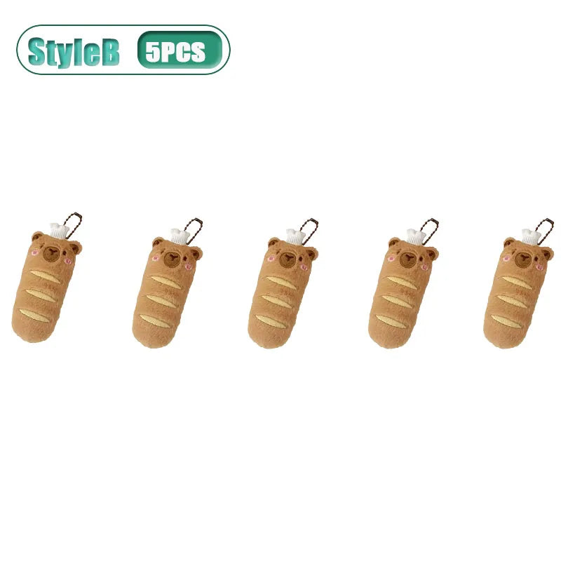 Capybara Plushie Keyring – Cute Anime Bread Topper Fluffy Toy