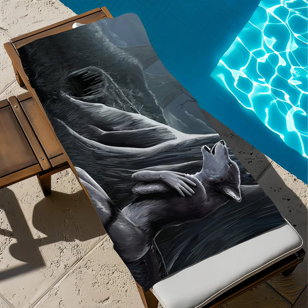 Wolfman Quick-Dry Beach & Shower Towel | Travel, Gym, Camp Quick-Dry Towel Peaceful Pleasures Health and Wellness z2 STJ70x140CM
