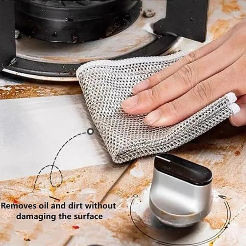 Non-Scratch Wire Microfiber Dishcloth | Multipurpose Cleaning Cloth