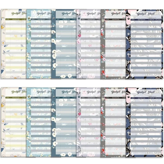 12Sheets A6 Loose Leaf Refill Budget Paper Flower Fruit Pattern Expense Tracker Refill Binder Paper Budget Binder Paper Refill Peaceful Pleasures Health and Wellness Style C