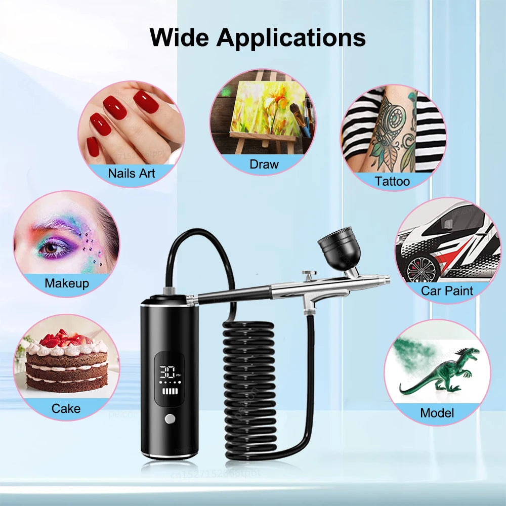 Airbrush with Compressor Portable Airbrush Painting Mini Spray Gun for Painting Paint Crafts Airbrush Compressor Paint Spray Gun Peaceful Pleasures Health and Wellness