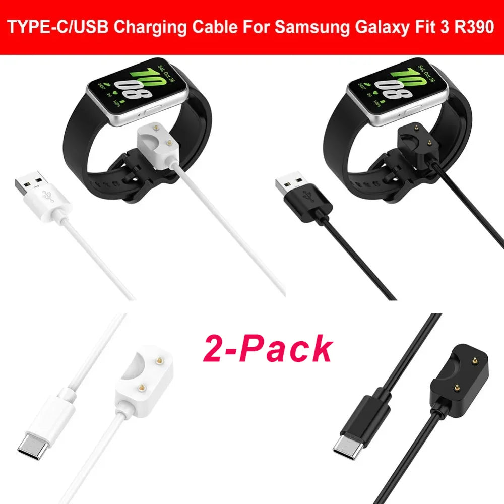 2 Pack for Samsung Galaxy Watch Fit 3 SM-R390 USB-C Smartwatch Charger Replacement Charger Peaceful Pleasures Health and Wellness