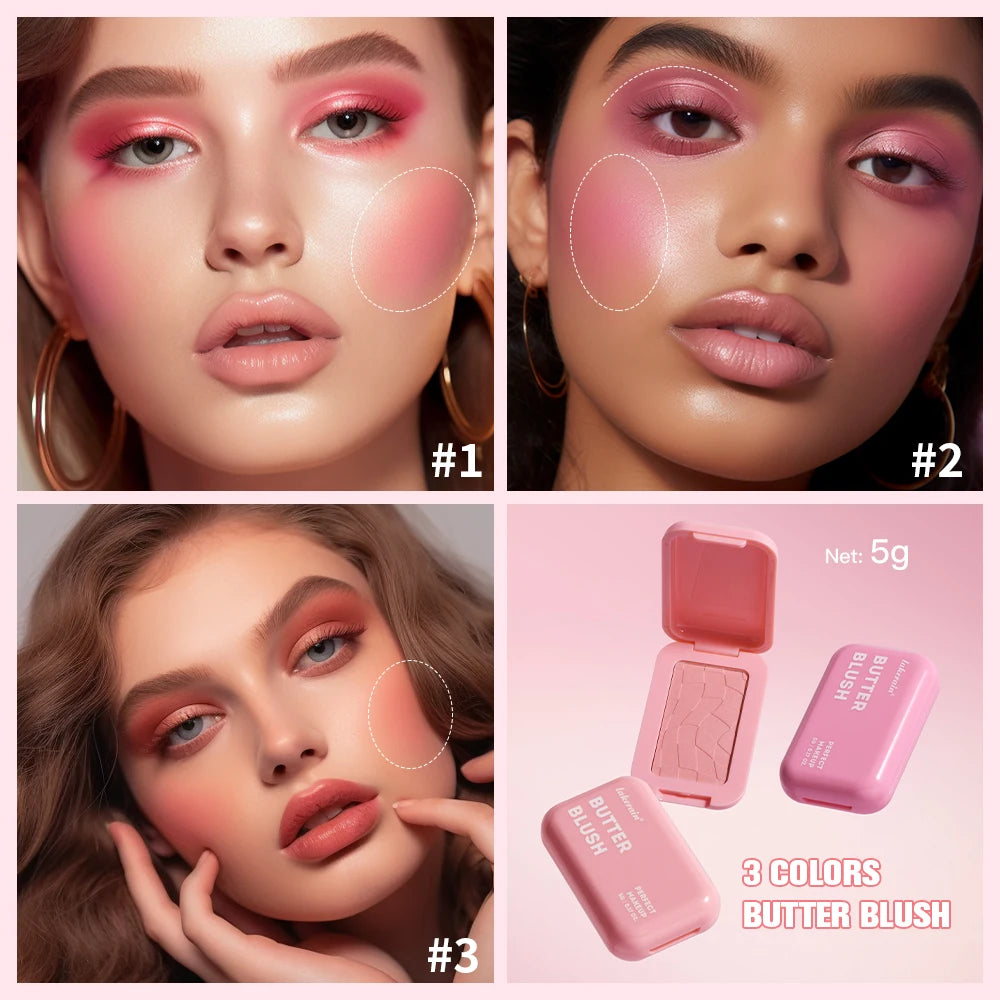 Professional Makeup Powder Blush 12HR Wear Vegan Formula Blusher Makeup Blush in Bar Cosmetics Palette Powder Pink Cream Face Peaceful Pleasures Health and Wellness