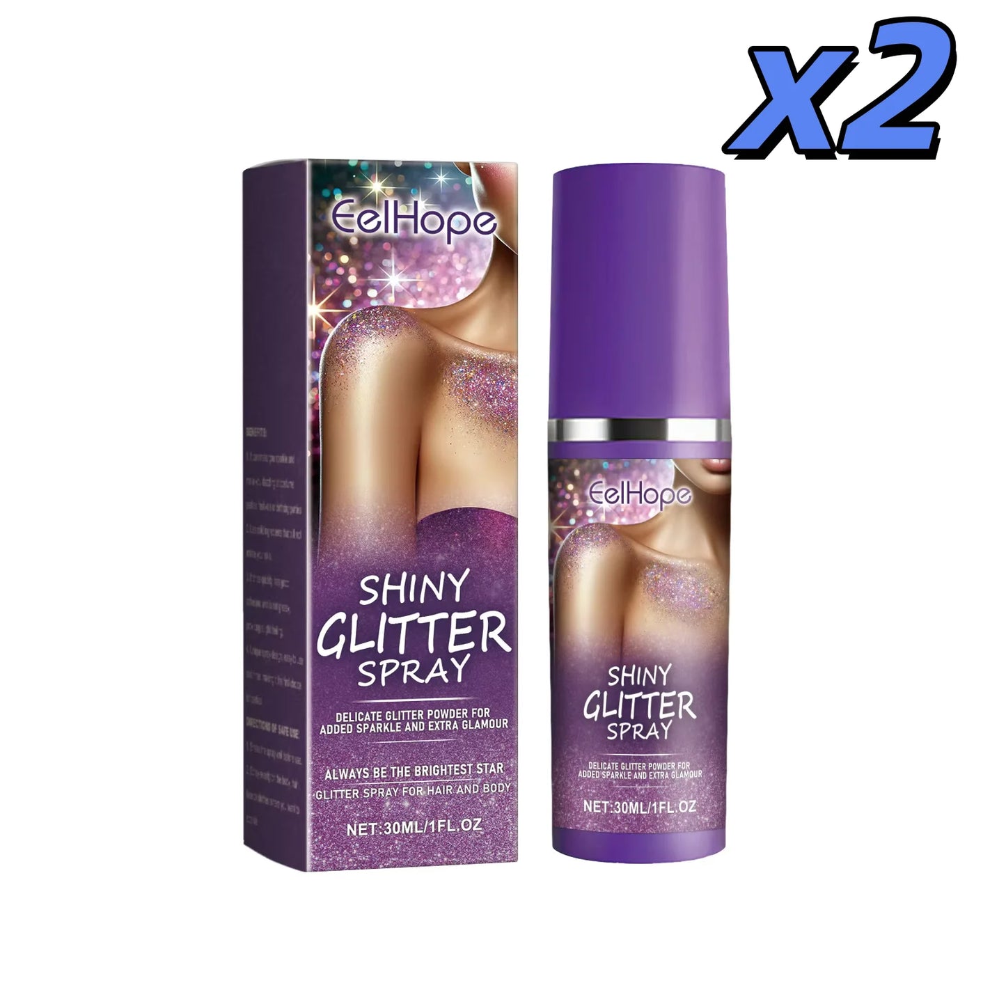 Glitter Highlighter Spray – Hair, Face & Body Shimmer | Eelhope