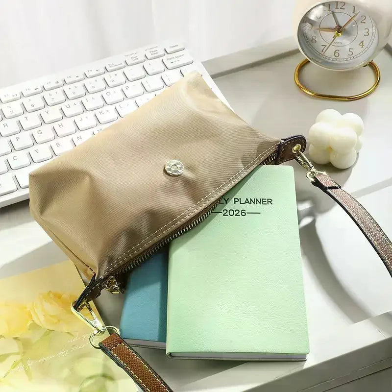 A6 2026 Daily Planner – Morandi Leather Weekly Calendar Book