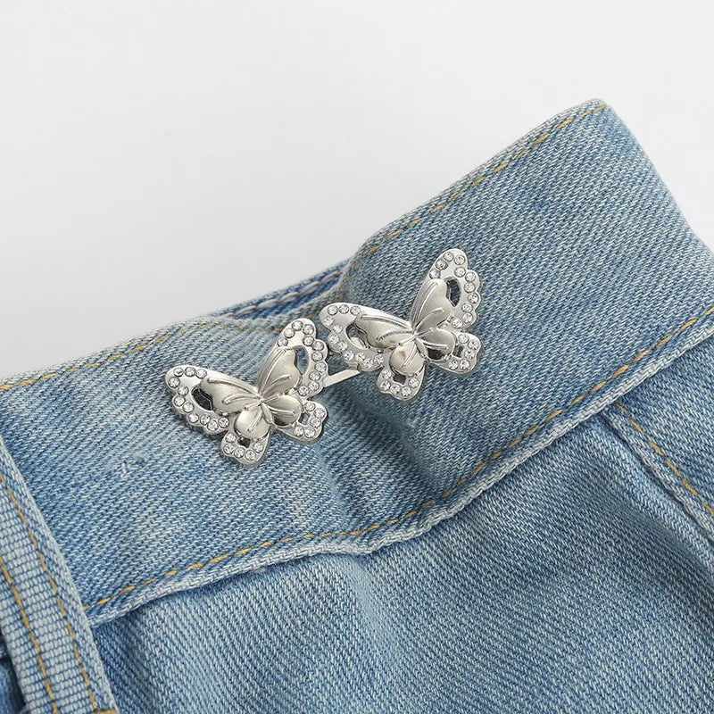Butterfly Waist Buckle | No-Sew Metal Snap Button Adjuster