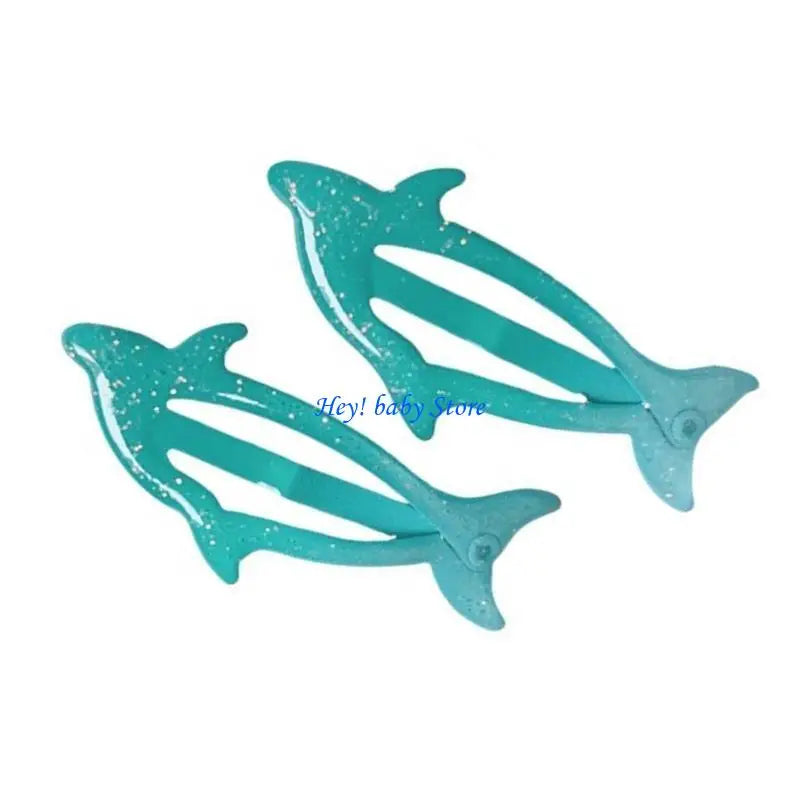 Glitter Dolphin Hair Clips for Girls – Cute Alloy Barrettes