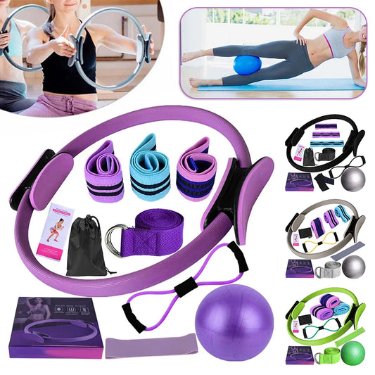 11-Piece Yoga & Pilates Set – Ring, Ball & Resistance Bands Kit Yoga Pilates Kit Peaceful Pleasures Health and Wellness