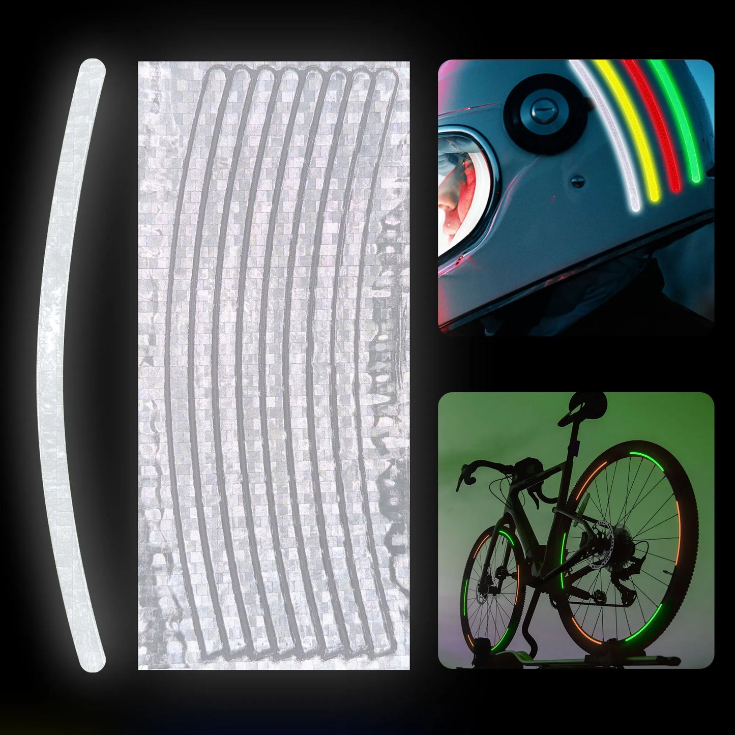 Reflective Stickers Made,Super Reflection, Safety Reflective Tape for Car Trailer Truck Bike Motorcycle Peaceful Pleasures Health and Wellness Silvery 1PCS