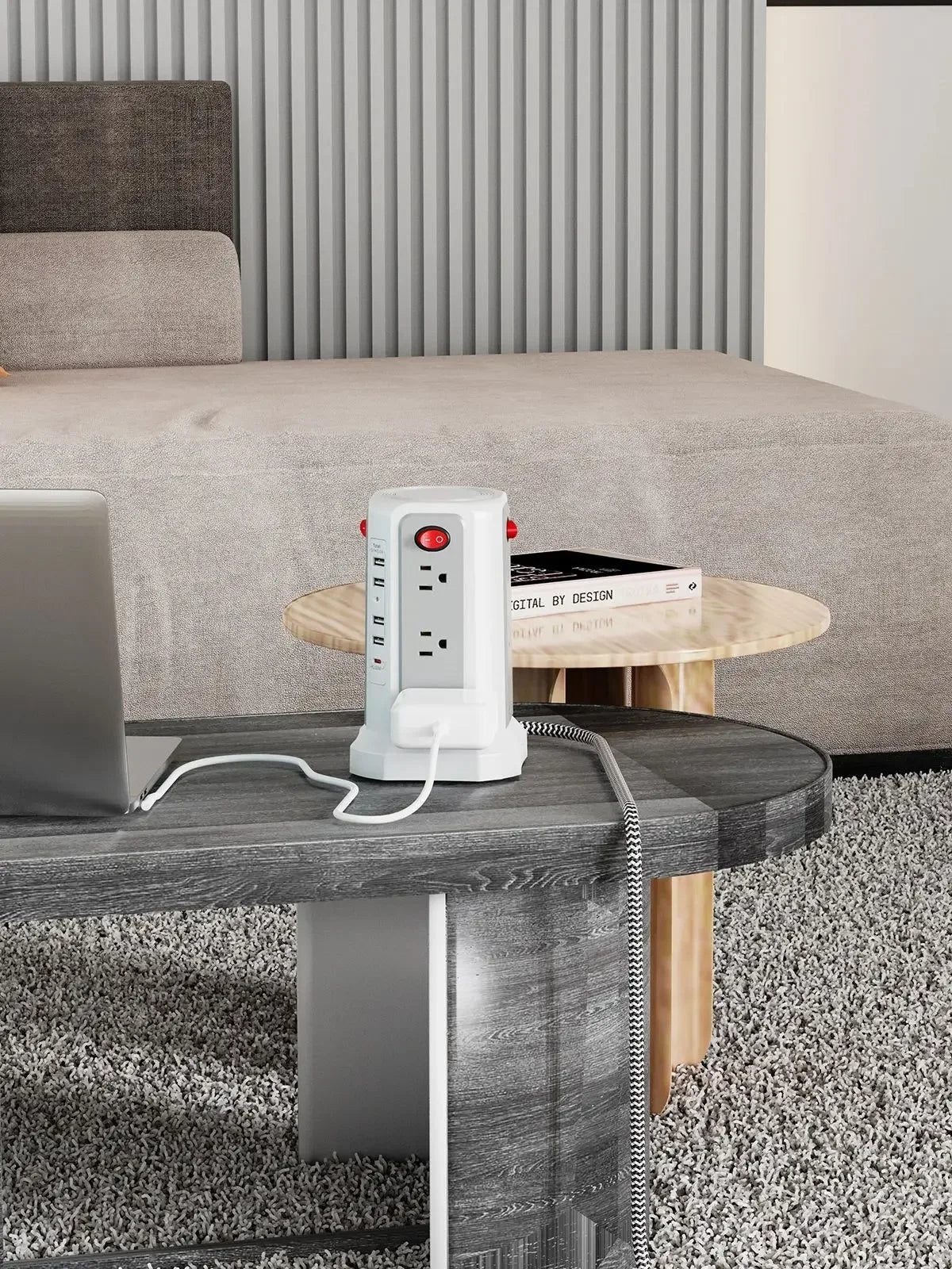American tower type 1.8m braided extension cord plug-in board with PD20W fast charging port, a must-have for home and office Peaceful Pleasures Health and Wellness