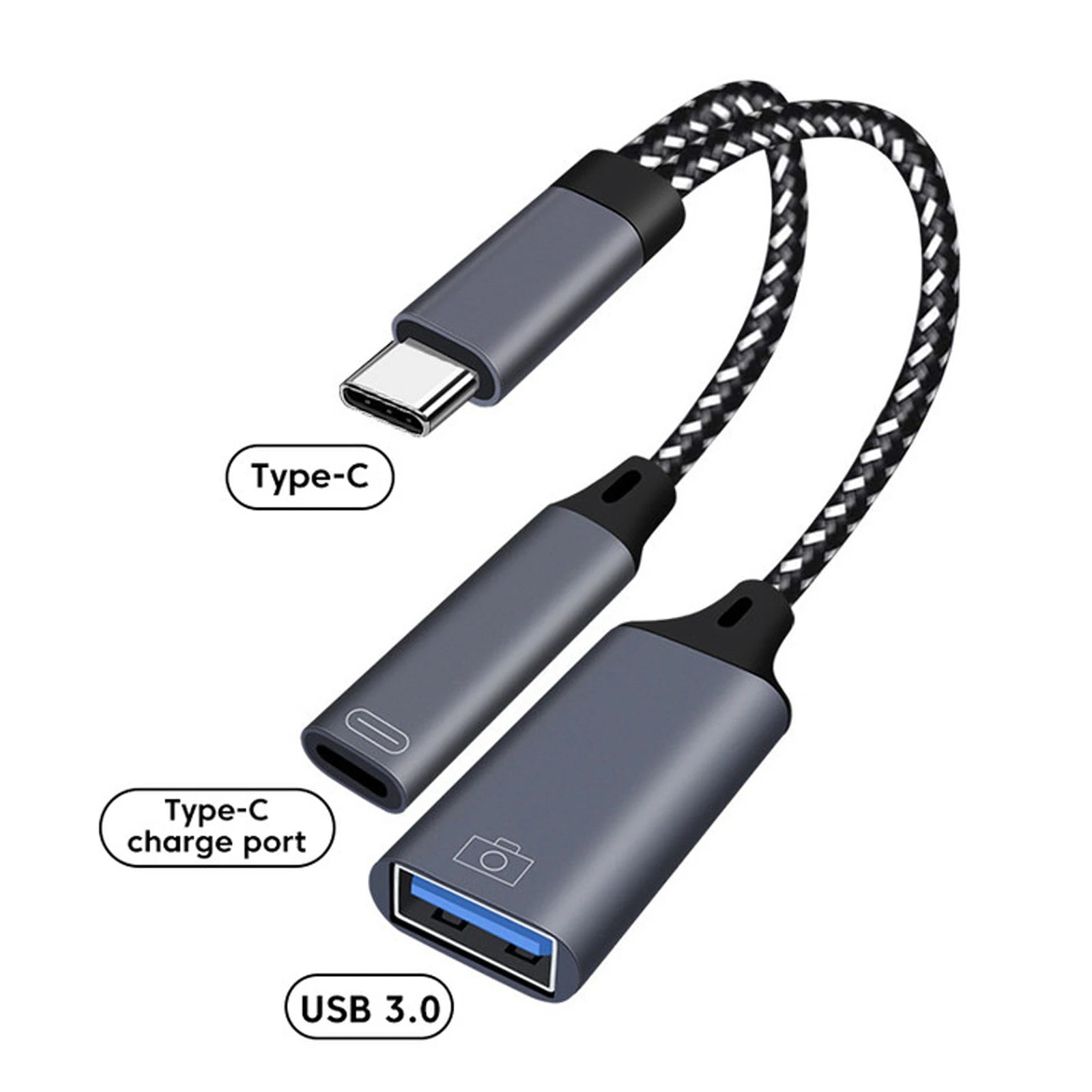2 in 1 Type C to USB A Adapter With PD Charging Port USB C OTG Cable Phone Adapter for Samsung Huawei Xiaomi Phone Laptop Tablet Peaceful Pleasures Health and Wellness 2 in 1 type C OTG