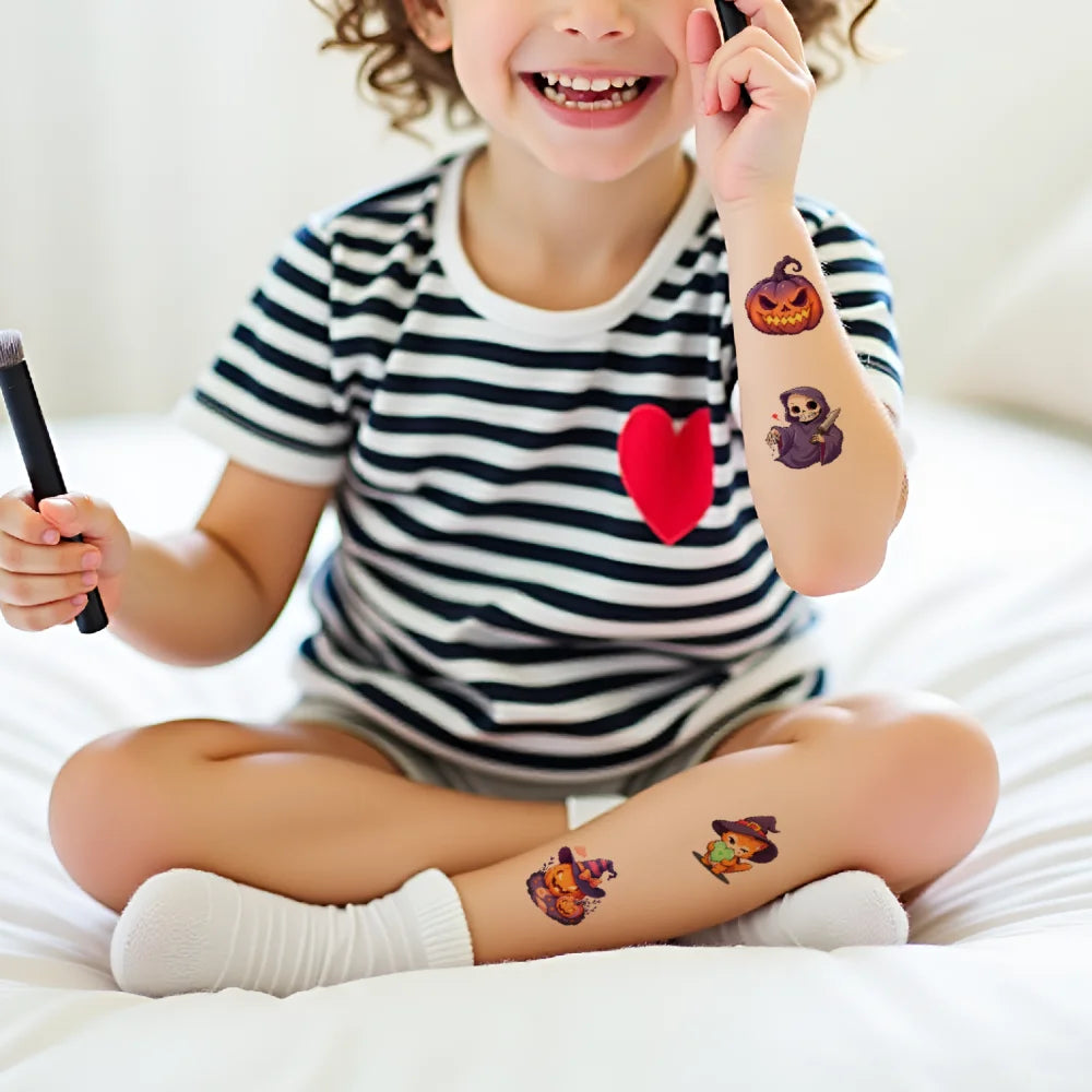 54pcs Halloween Temporary Tattoo Stickers – Waterproof Body Art