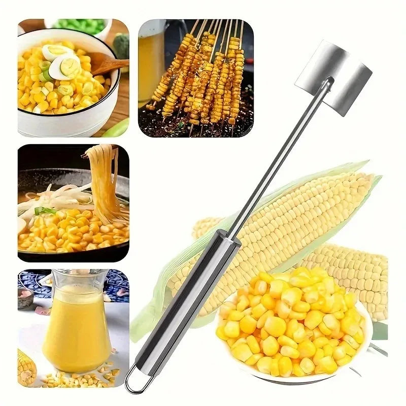 Stainless Steel Corn Stripper & Cob Peeler – Manual Corn Kernel Remover Kitchen Tool