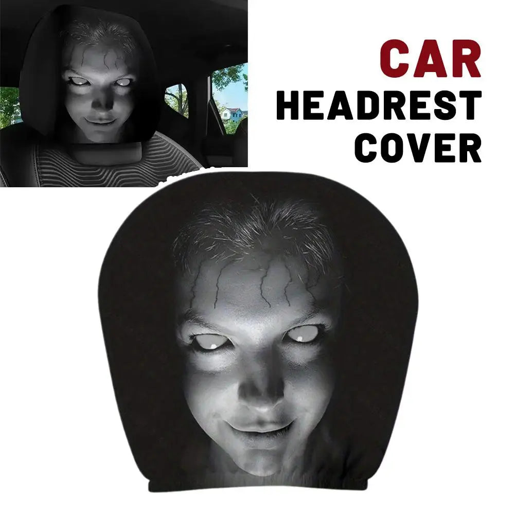 2-Pack Halloween Horror Car Headrest Covers – Washable Polyester