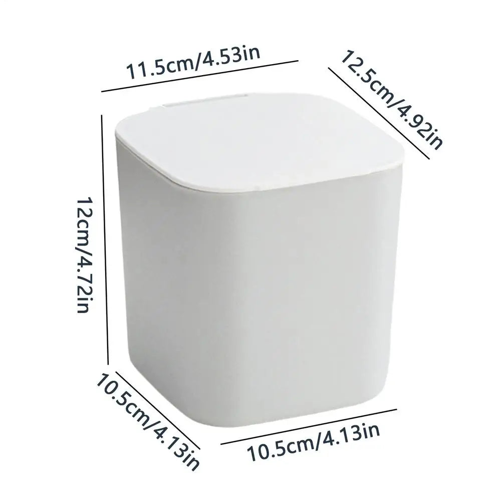 Mini Desktop Trash Can with Flip Lid | Compact Desk Bin