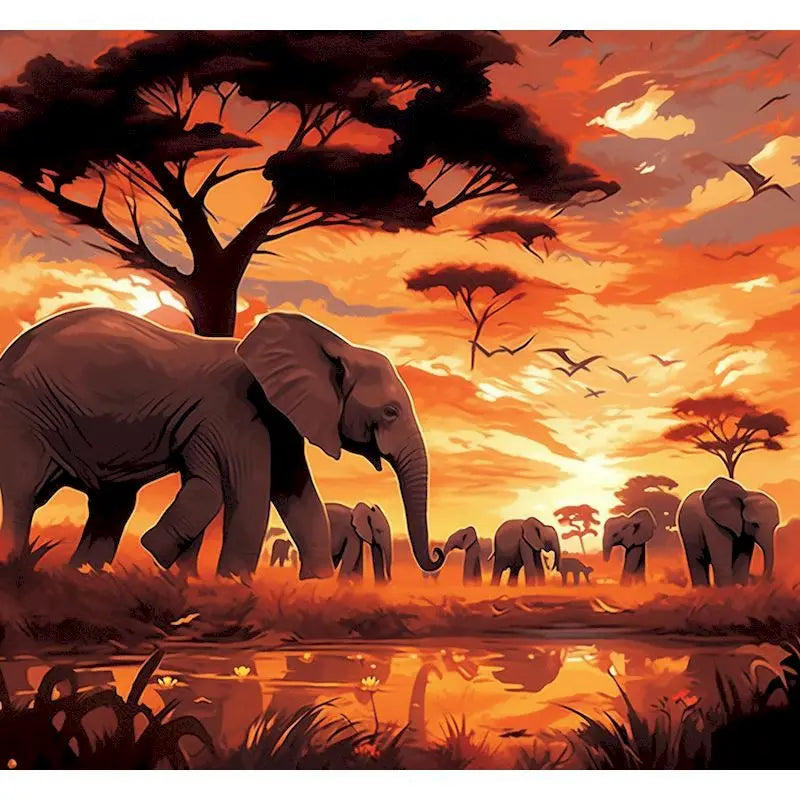 GATYZTORY Frame African Elephant diy painting by numbers animal modern wall art picture acrylic paint unique gift for home decor Peaceful Pleasures Health and Wellness