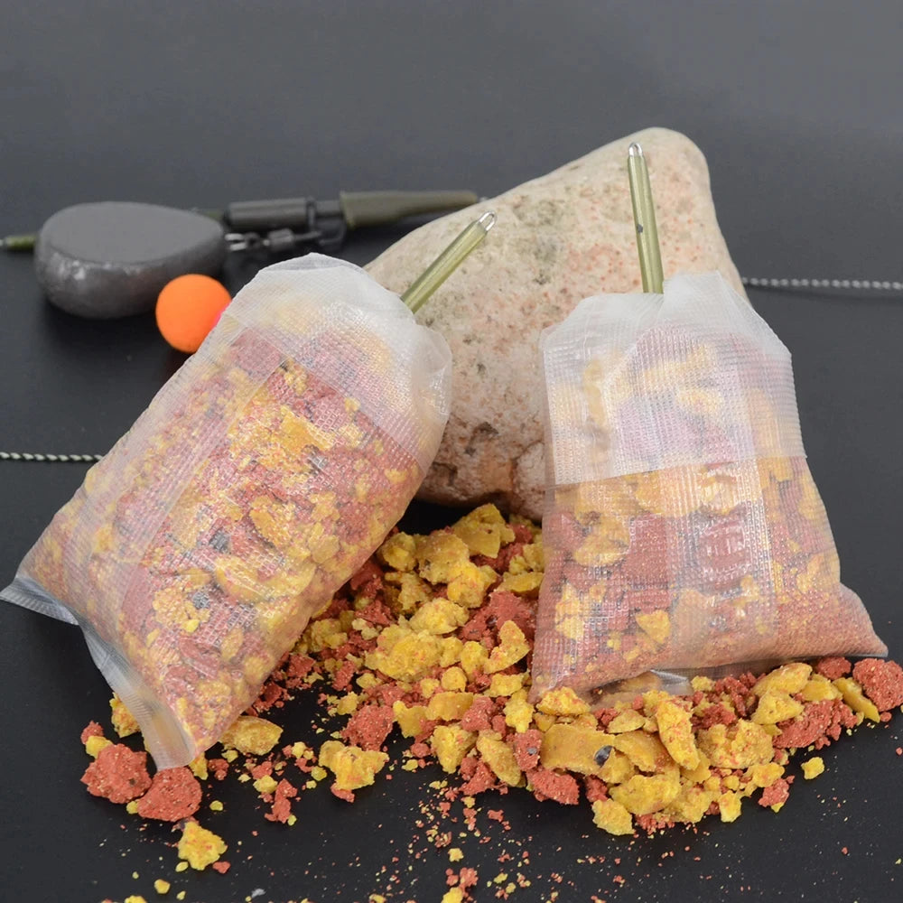 Hirisi 20Pcs Quick Dissolve PVA Fishing Bait Bags, 3 Sizes 60*130/85*140/70*200 Eco Water Soluble Carp Tackle Accessories Peaceful Pleasures Health and Wellness