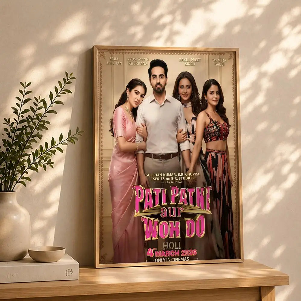 Pati Patni Aur Woh Do Movie Poster – HD Self-Adhesive Wall Art Movie Wall Poster Peaceful Pleasures Health and Wellness White4 15X20cmNoframe