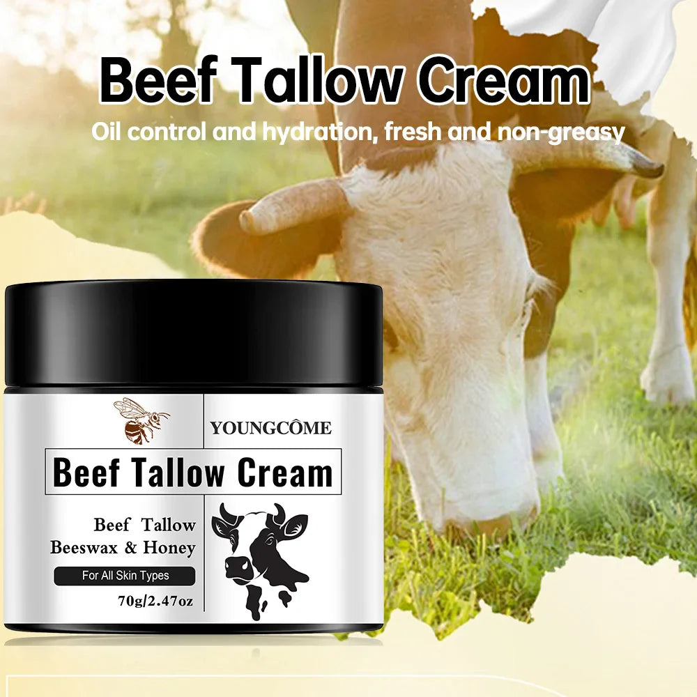 YOUNGCOME Beef Tallow Honey Cream – Hydrating Face Moisturizer