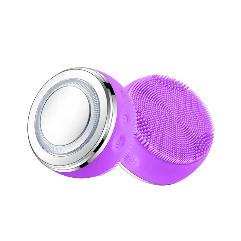 Upgraded Silicone Face Scrubber Cleaning and Exfoliating Waterproof Face Wash Brush Sonic Facial Cleansing Brush for Women Peaceful Pleasures Health and Wellness VIOLET/紫罗兰