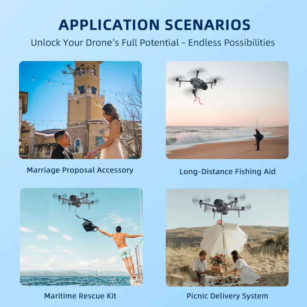 Lightweight Material Design Airdrop System For DJI MAVIC 4 PRO Wedding Proposal Delivery Device Maximum Load 500G Peaceful Pleasures Health and Wellness