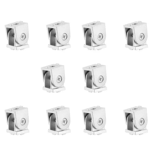 A36T-10Pcs/Lot Alloy Flexible Pivot Joint Connector For Eu Standard Aluminum Extrusion Profile 2020 Peaceful Pleasures Health and Wellness silver
