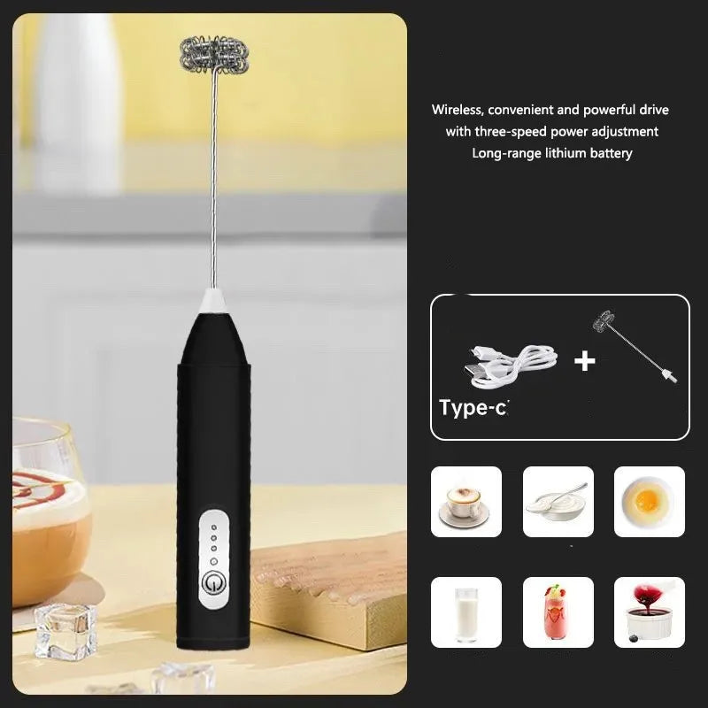 Milk Frothing Pitcher Wireless Stirring Rod Home Coffee Frothing Device Handheld Mixer Charging Milk Frothing Creamer Peaceful Pleasures Health and Wellness