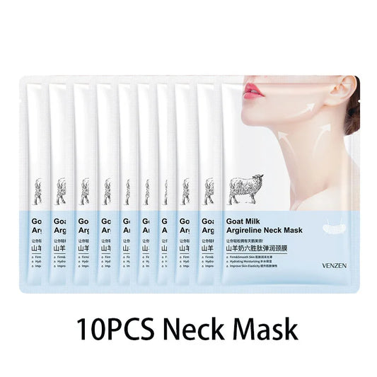 BIOAOUA Goat Milk Collagen Neck Mask 10pc – Anti-Wrinkle Neck Sheet Mask Peaceful Pleasures Health and Wellness Default Title