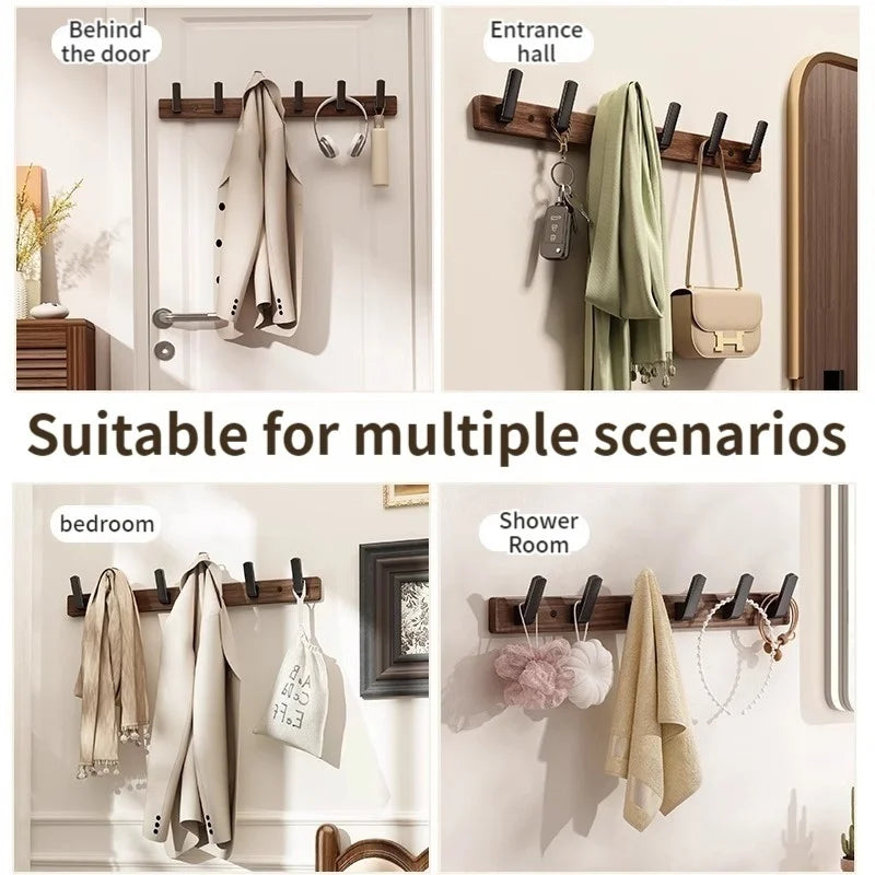 Black Walnut Wood Wall Hook | Entryway Coat & Clothes Hook