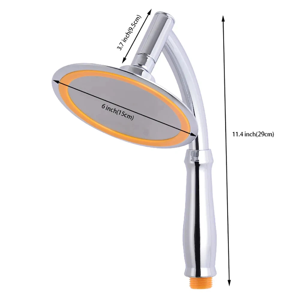 6-Inch Round Rainfall Handheld Shower Head | 360° Adjustable