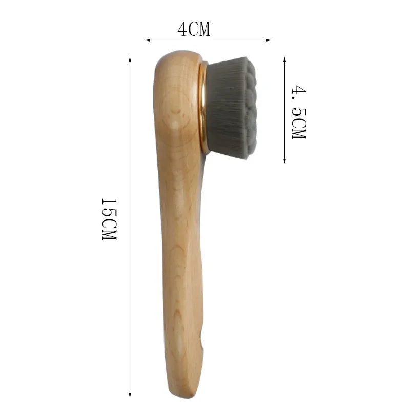 Wooden Beech Handle Manual Face Wash Brush | Eco-Friendly Facial Cleansing Brush Peaceful Pleasures Health and Wellness